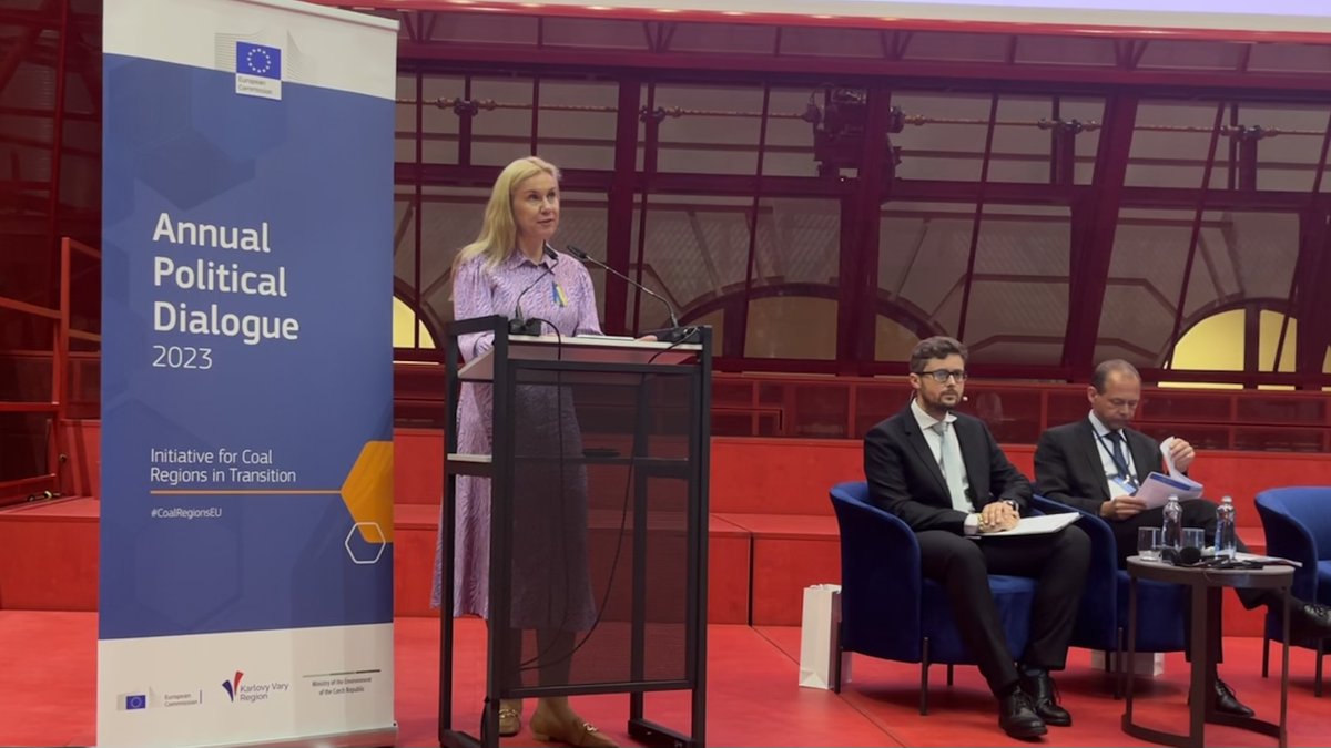Opening the #CoalRegionsEU Annual Political Dialogue in Karlovy Vary🇨🇿, which is a major deliverable under the #JustTransition.

Discussing how to better support & deliver on the #energytransition, leaving no region & no person behind & maximising the benefits for every citizen.