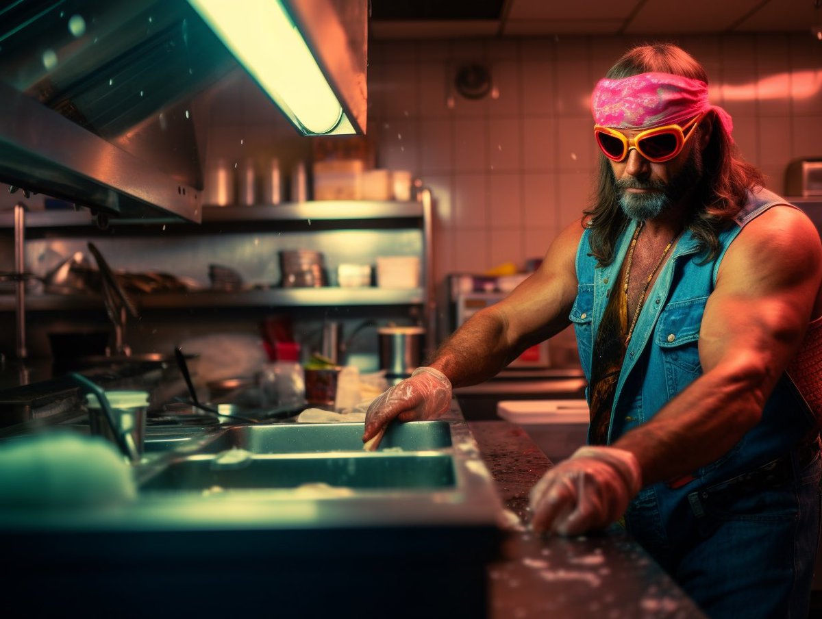 ztwalsh's tweet photo. He picked up odd jobs between wrestling nights to make ends meet…

#machoman #machomanrandysavage #wrestling #ai #aiart #aiartcommunity #aiphotography #midjourney #midjourneyart https://t.co/03QCN8o2q3