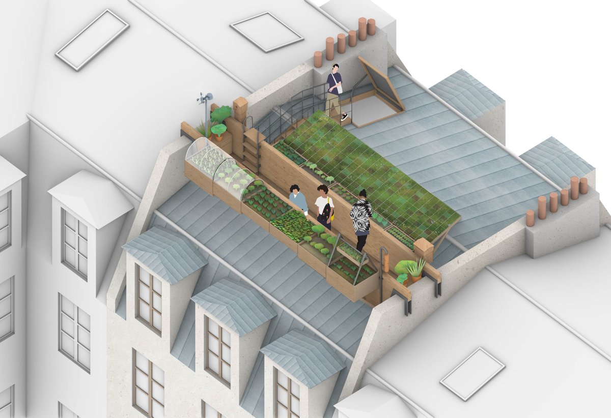 javieralbs's tweet photo. La @EU_Commission ha premiado algunas iniciativas en la línea de la nueva #bauhaus europea q rediseña los espacios en los q vivimos para hacerlos más sostenibles, inteligentes y sensibles. 
Esta de @roof_scapes adapta los tejados de #París para huertos y jardines. https://t.co/qgzoGP1t01