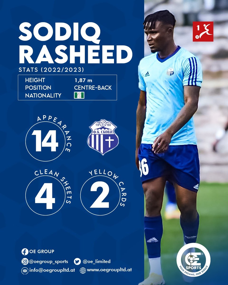 oe_limited's tweet photo. A dependable force in the defense, Rasheed's contributions have been instrumental in the team's success. Keep shining, Sodiq! 💪⚽️
.
.
#DefensivePowerhouse #StatsToImpress #SodiqRasheed #يوم_عرفة #ebelia #onstorm #bachelorette https://t.co/gIvRV8u0hv