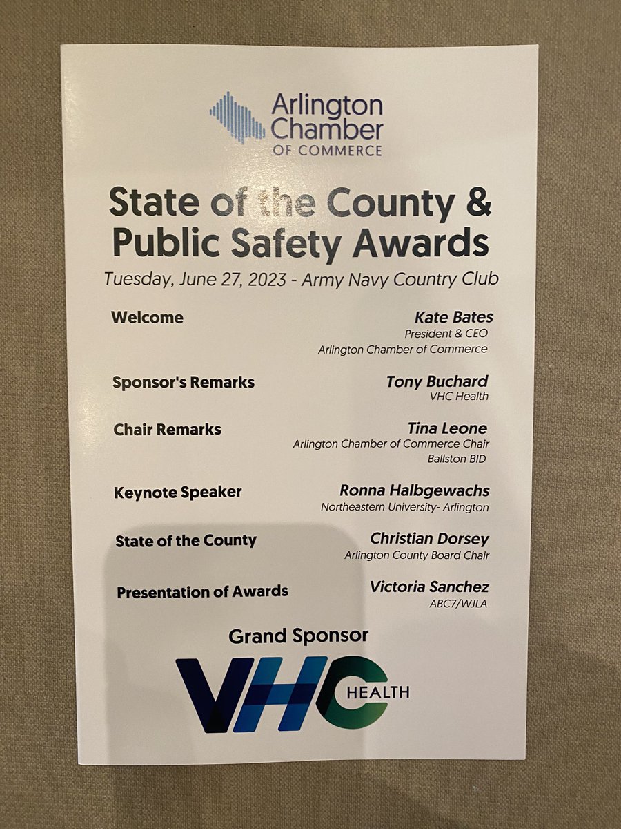 Good morning from Arlington, where <a href="/MelwoodHTC/">Melwood</a> is proud to be a Patron Sponsor of the <a href="/ArlVAChamber/">Arlington Chamber VA</a> State of the County and Public Safety Awards!