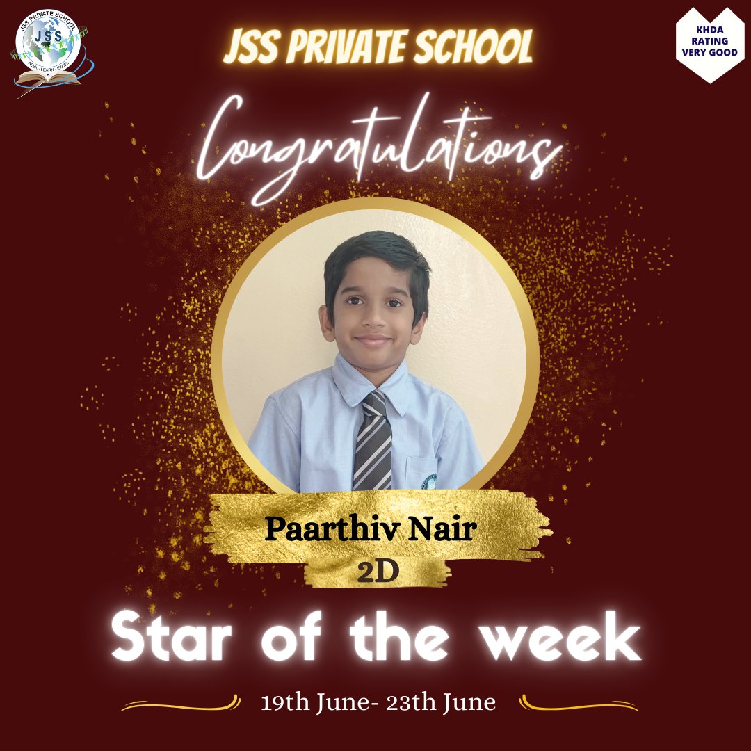 happinessjssps's tweet photo. "Peep into the of the Shimmering Stars of the week"
Congratulations! to our little grade 2 stars.
#KHDA #jssprivateschool #spreadthewings
#cbse_official_ @sureshbhojraj https://t.co/tA0E9X6HRY