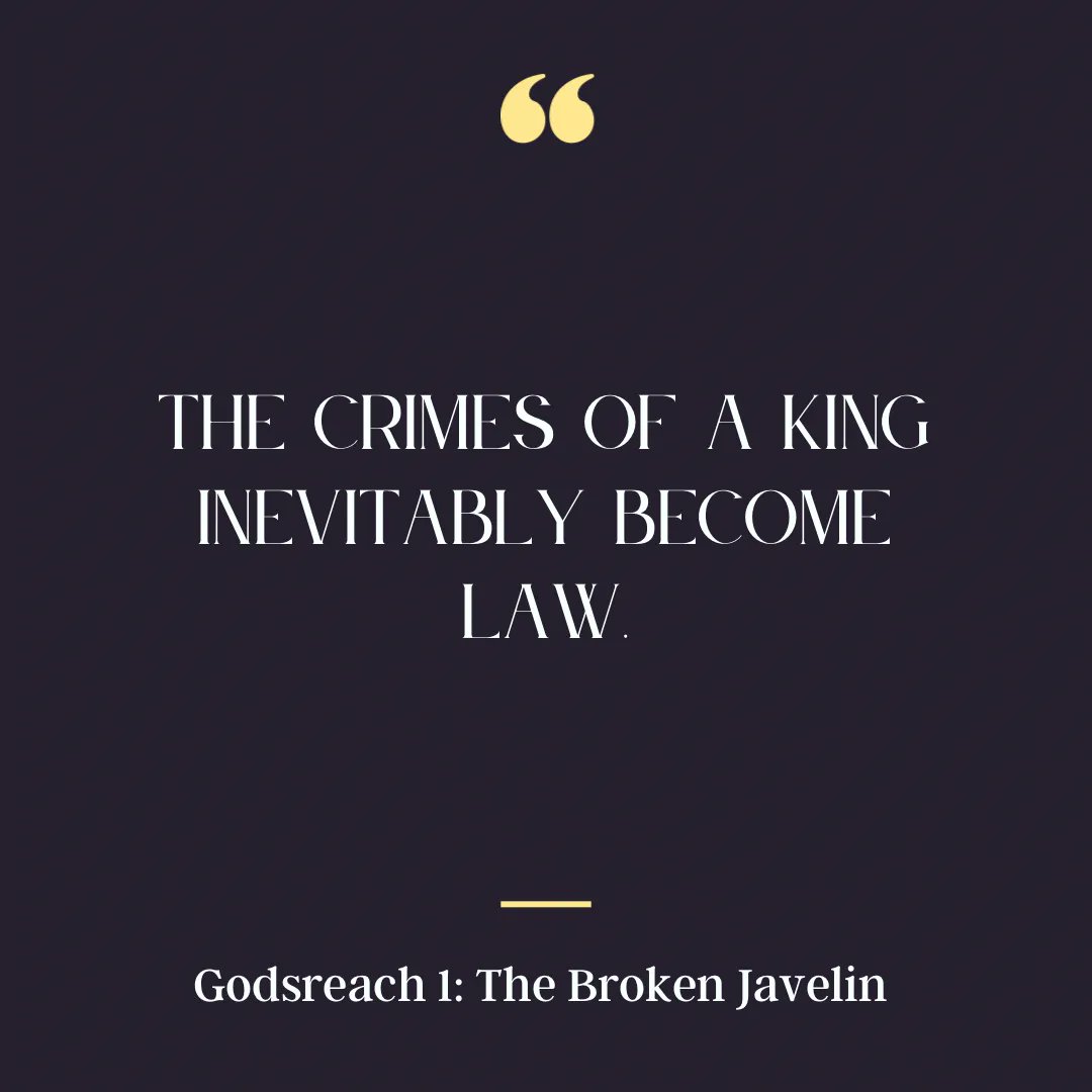 PerrinDHayes's tweet photo. “The crimes of a king inevitably become law.”

- Krivi san Kosare, The Broken Javelin

#books #bookstagram #fantasy #fantasybooks #booklover #writingcommunity #brokenjavelin #godsreach #perrindhayes #booktok https://t.co/4tOtpTd1x1