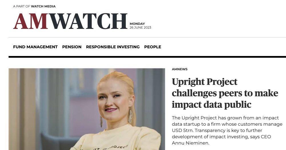 What do even big players in asset management still get wrong about ESG and impact? Our Founder & CEO @annunieminen discusses in an interview with @amwatchdk. Full article (log-in required) 👇 amwatch.com/AMNews/article… #assetmanagement #impactinvesting #netimpact