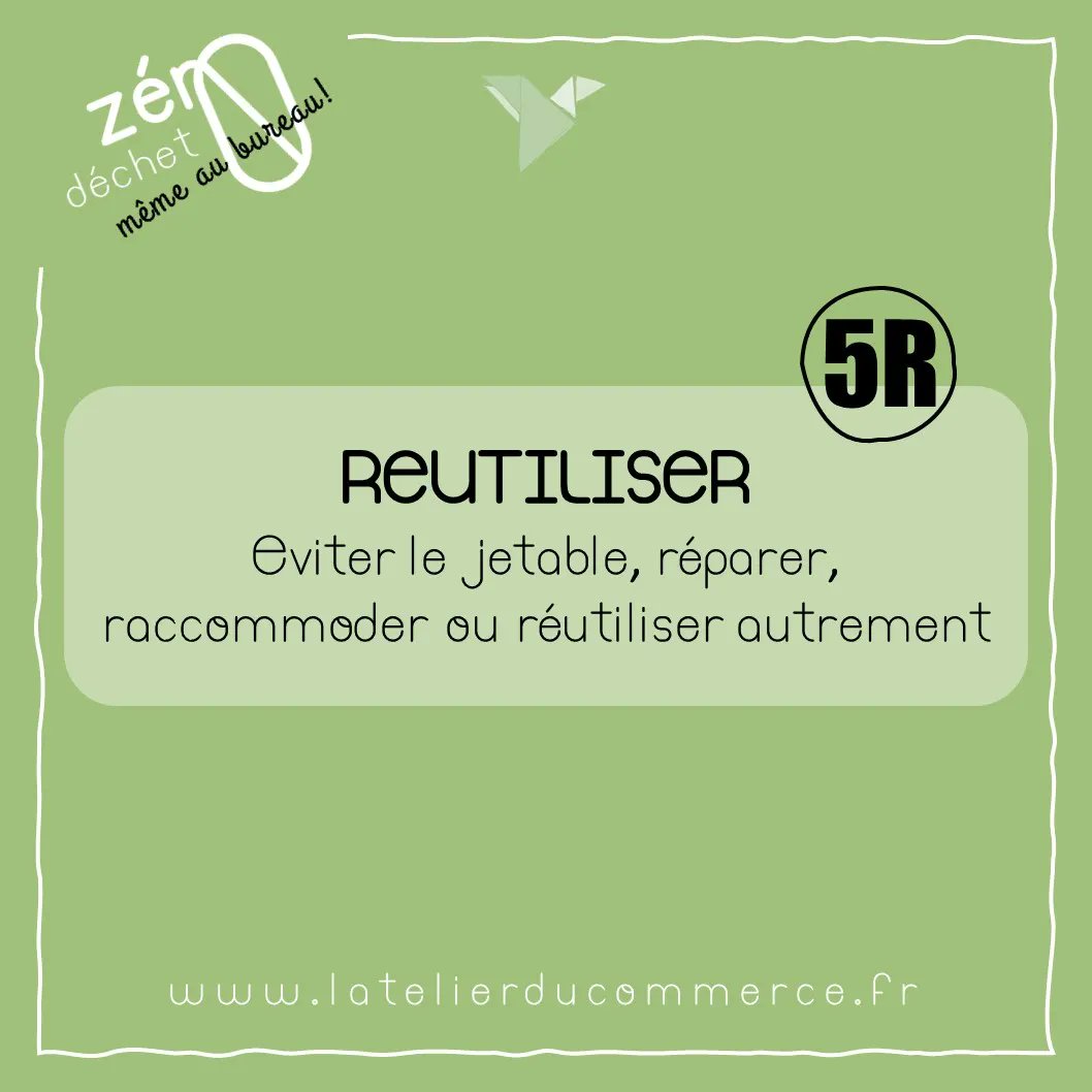 AurDesvallees's tweet image. En lien avec la stratégie des #5R « Refuse, reduce, #reuse, recycle, rot » #REUTILISER, c'est éviter le jetable, réparer, raccommoder ou réutiliser autrement... valoriser les ressources qui existent déjà plutôt que de créer de la demande pour de nouvelles ressources. 
#zerodechet