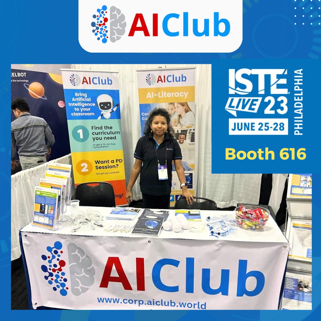 Thrilled to be here at ISTE Live 2023! 🤩 @ISTEofficial
Don't forget to visit us at Booth 616! Tons of educator resources and tools to help make teaching AI easy and fun. 🤖💡

#ArtificialIntelligence #EdTech #K12Education #ISTELive23 #ISTELive2023