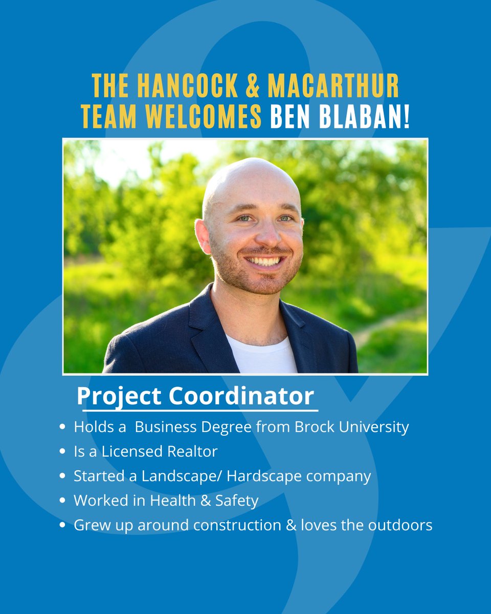 h_and_mac's tweet photo. We're excited to welcome Ben to @HancockMacArthur as our Project Coordinator! Ben's passion for construction began at a young age while working on family projects. With a Business degree and experience in landscaping and real estate, he brings valuable expertise to our projects. https://t.co/BBvVoOZojY