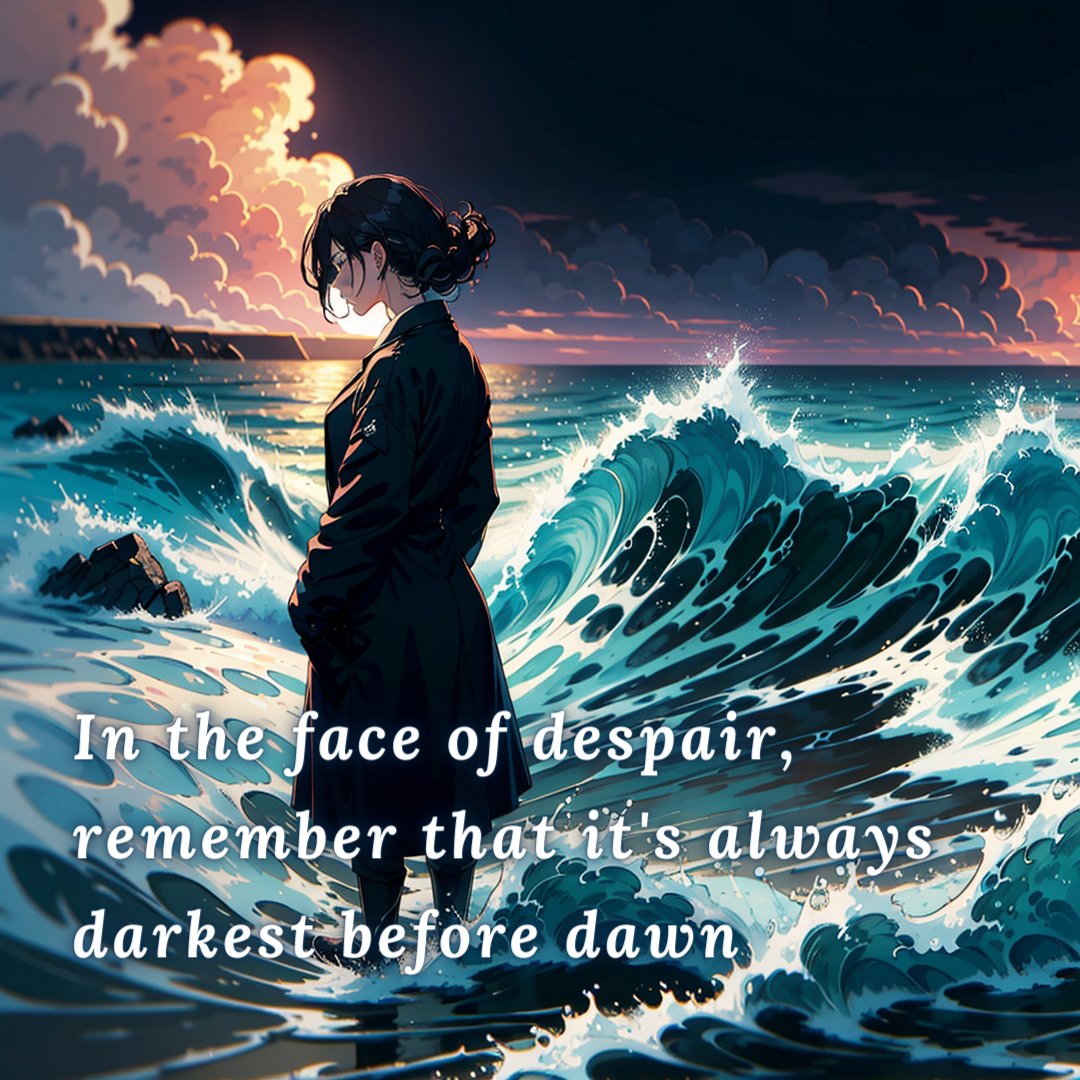 In the face of despair, remember that it's always darkest before dawn. You have the power to turn things around! 💪🌄 

#KeepGoing #NeverGiveUp #Hope #motivation #despair #darkestbeforedawn