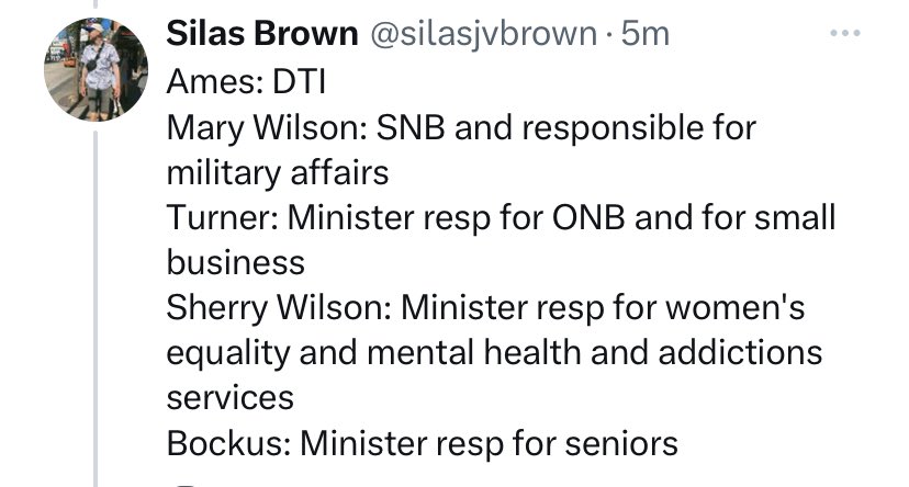 Sherry Wilson is anti-choice when it comes to reproductive health rights for women+ and anti-2SLGTBQIA.

Her appointment, again, as Cabinet Minister for Women’s Equality is a fucking joke and sets women’s rights back a century. We are in the dark ages in NB under Higgs.