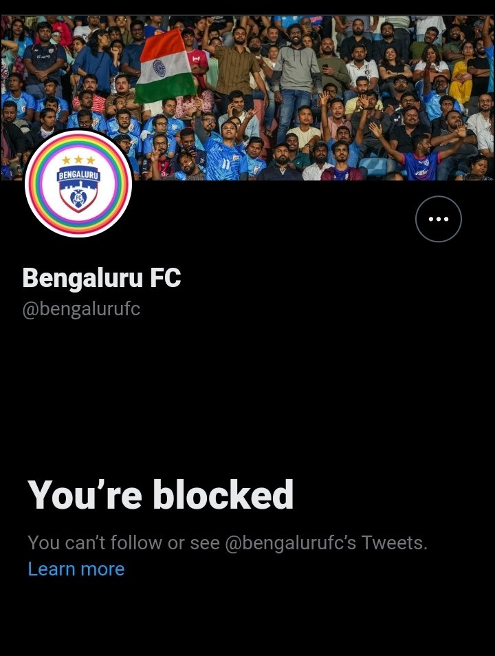 nop2nope's tweet photo. Wow @bengalurufc blocked their loyal true fan from 2015. I dono who is handling this page now.
But he/she/they is definitely against free speech and @ParthJindal11 has to look into this matter before they take this club to ruins
#Bengalurufc #WeAreBFC https://t.co/h3ew9w6gX0