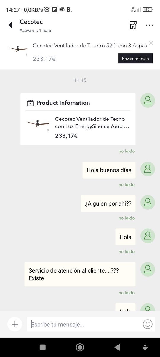Desde las 11:15 intentando hablar con <a href="/CECOTECoficial/">Cecotec</a> a través del chat de vuestra tienda en <a href="/miravia/">miravia</a> . Después de 3 horas los mensajes siguen sin ser leídos  Hay alguien por ahí?