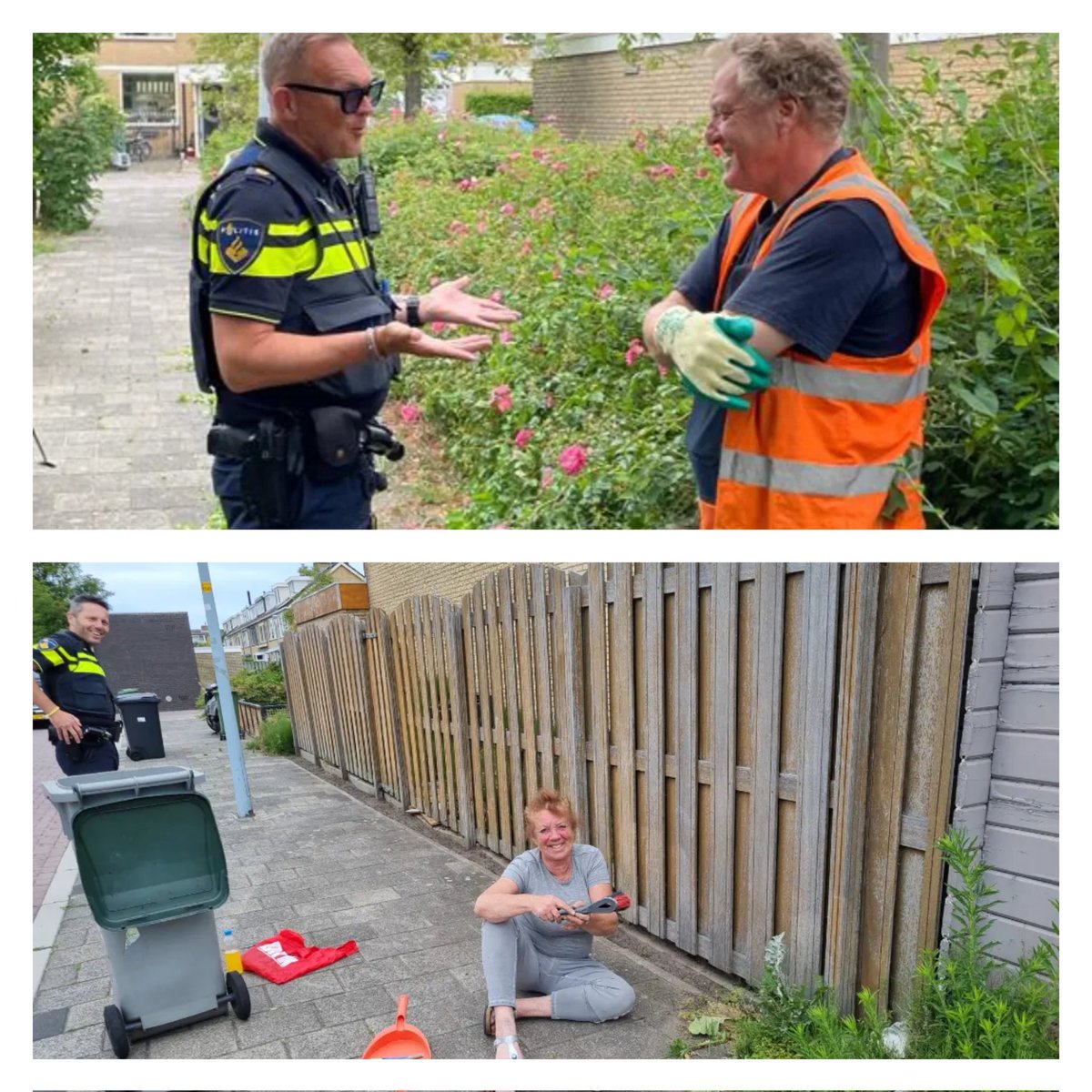 Op de voetjes de wijk in. Mooi te zien dat o.a bewoners bezig zijn met het schoon houden van hun wijk. Ook dit draagt zeker bij aan het veiligheid gevoel. <a href="/GraanVoorVisch/">Graan Voor Visch</a> #hoofddorp #veiligheid #schoon #wijkagent