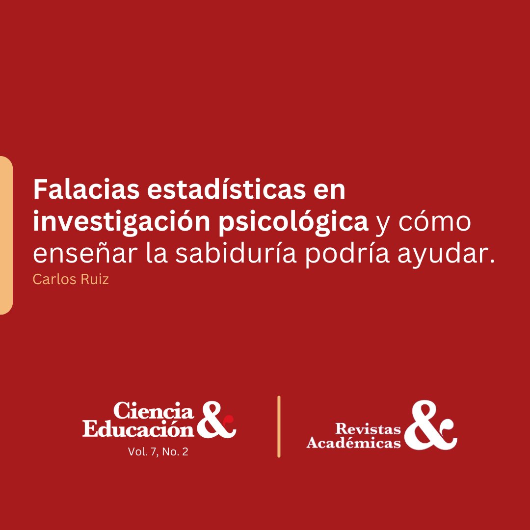 cienciayedurd's tweet photo. Se pretende defender la posición de que algunas falacias alrededor de la aplicación de la estrategia frecuentista, representada por la tradición de la prueba estadística de hipótesis nula, han sido confundidas con las soluciones sustantivas en la investigación. https://t.co/n6jBjEFx0T
