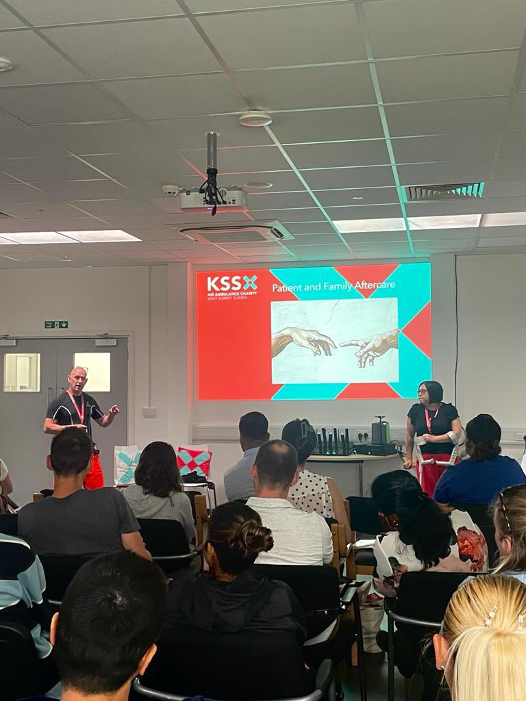 Care doesn’t end when we deliver our patients to hospital.
We’re back after lunch with Paramedic Stu and Aftercare Manager Sarita talking about the crucial support we deliver to patients and their families in the days, months and years after we’ve treated them #CaringTheKSSWay