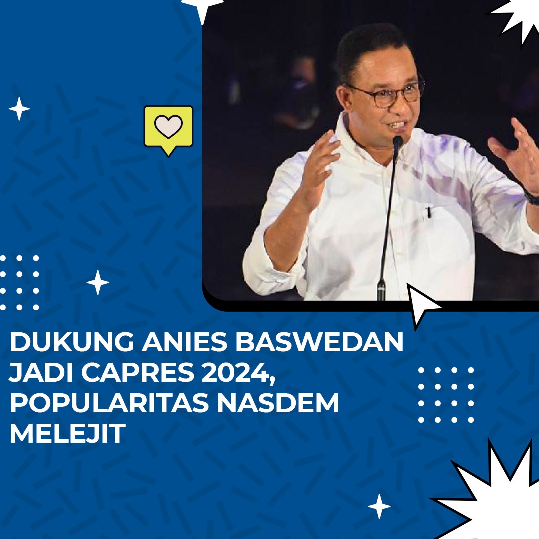 Semenjak mencalonkan Pak Anies Baswedan menjadi Capres nya, Partai NasDem mendapatkan popularitas yang begitu tinggi dikalangan masyarakat #ItsTimeRestorasiIndonesia
#NasdemNo5
#AniesPresidenku
#NasDemPilihannya