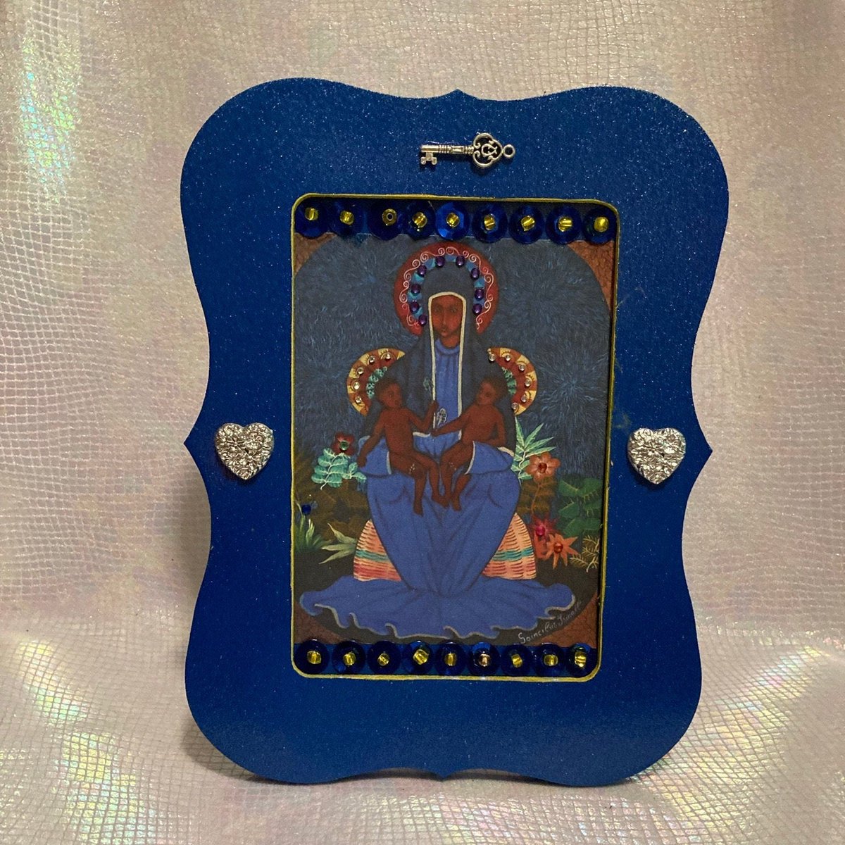 Excited to share the latest addition to my #etsy shop: Erzuli Dantor altar piece etsy.me/432P4W3 #blue #erzulidantor #dantor #altarpiece #altar #religiousart #vodouart #religious #vodou