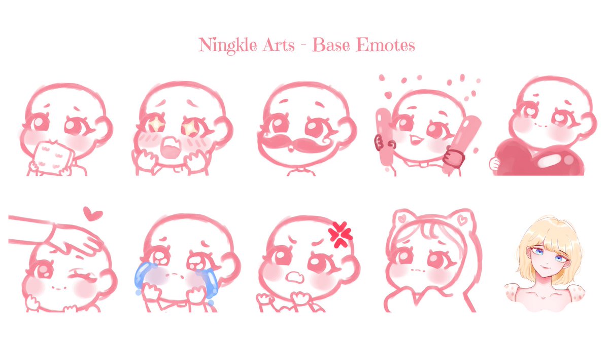 🩷 OPEN FOR EMOTE COMMISSION! 🩷

(Art style Example below)
☆ 5 Emotes for $40 
☆ 9 Emotes for $75

🩷 Check my carrd for more info and other arts! 🩷
aboutningkle.carrd.co
Get yours now~ 🩷🩶
#commissionsopen #emotecommission #VTuberAssets 
#ChibiEmotes