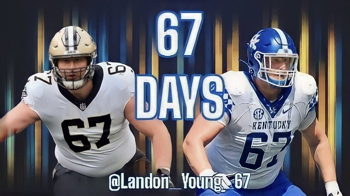 FlemFlam_'s tweet photo. 6️⃣7️⃣ days to kickoff BBN!

@Landon_Young_67 x @UKFootball 

#BBN #GoBigBlue #GoCATS #KentuckyFootball #CountdownToKickoff #KBcountdown https://t.co/GTnxkRmgOW