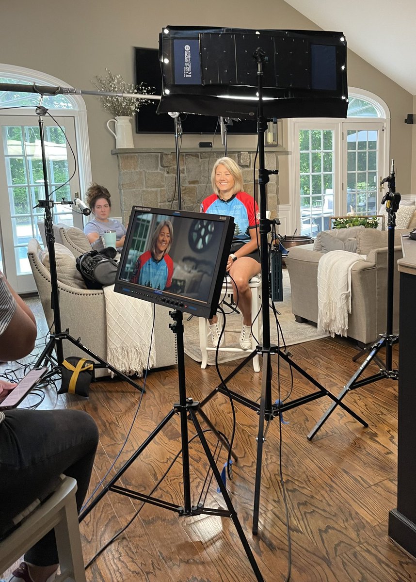 Jen71Marchetti's tweet photo. My pedal partner Emma and I were asked to share Why We PMC on @GMA. We will be live @PanMass HQ tomorrow on the 8 o’clock hour. 
https://t.co/suPUaybmAD
#livingproof 
#closerbythemile
 @PheoPara https://t.co/XXto2jkuKa