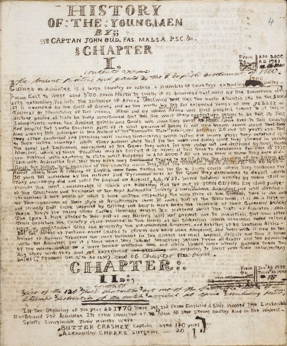 Did you build imaginary worlds as a child?

Inspired by a gift of 12 soldiers before his ninth birthday, Branwell Brontë & his sisters created a group of kingdoms called Glass Town.

In the persona of Glass Town historian Cpt. John Bud, Branwell wrote The History of the Young Men