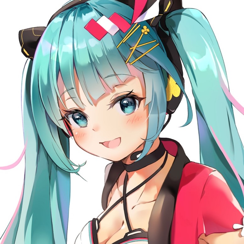 初音ミク 「#ほっぺの斜線は可愛い ほっぺの斜線があろうがなかろうが,ミクさんのどちらも可愛」|軟島のイラスト