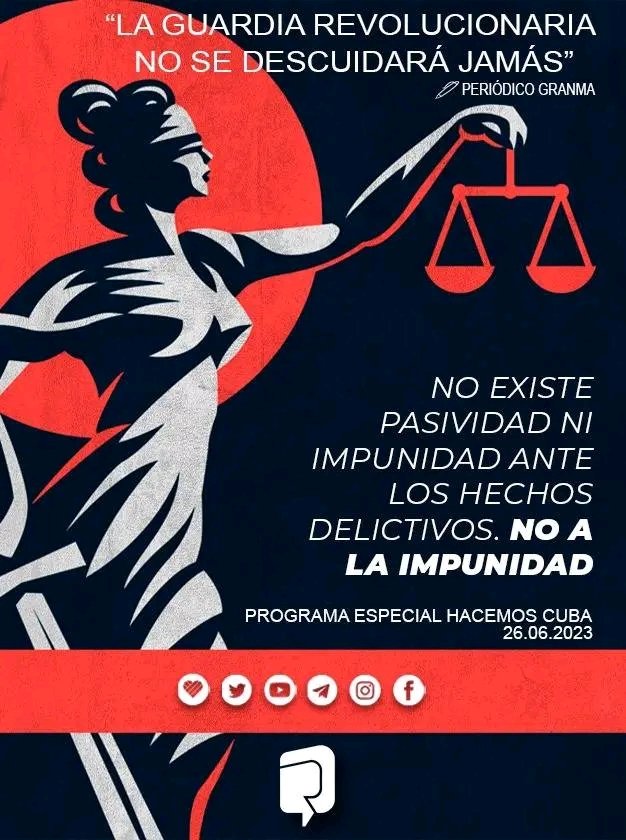 En Cuba NO EXISTE pasividad ni impunidad ante los hechos delictivos. NO A LA IMPUNIDAD!! #FuerzaDelPueblo #VigilanciaRevolucionaria #JuntarYVencer