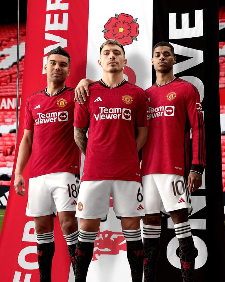 Made for Manchester 🩸

#Casemiro , #LisandroMartinez and #MarcusRashford wear our new 2023/24 home kit 

#ManchesterUnited

@ManUtd