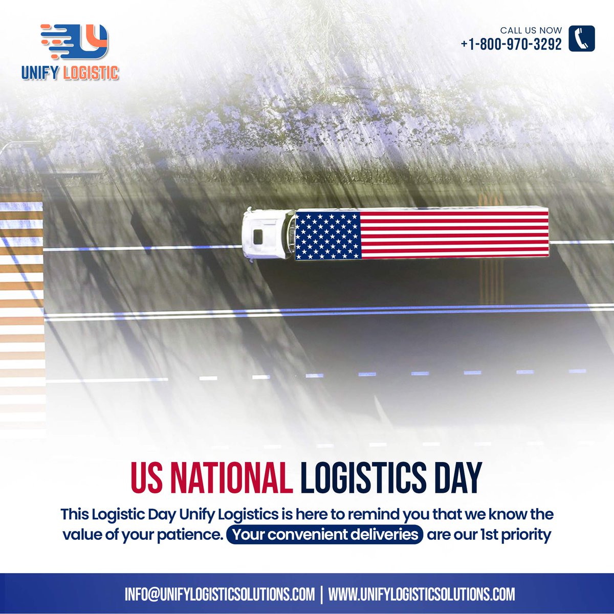 LogisticUnify's tweet photo. Wishing you all a very Happy US National Logistics Day. Logistics are indeed the backbone of the nation!
:
#USNationalLogisticsDay2023 #unifylogistics #logistics #logistics #logisticsmanagement #instalogistics #logisticscompany #basedonlogistics #logisticsteam #wednesday https://t.co/uKUMBWuQKh
