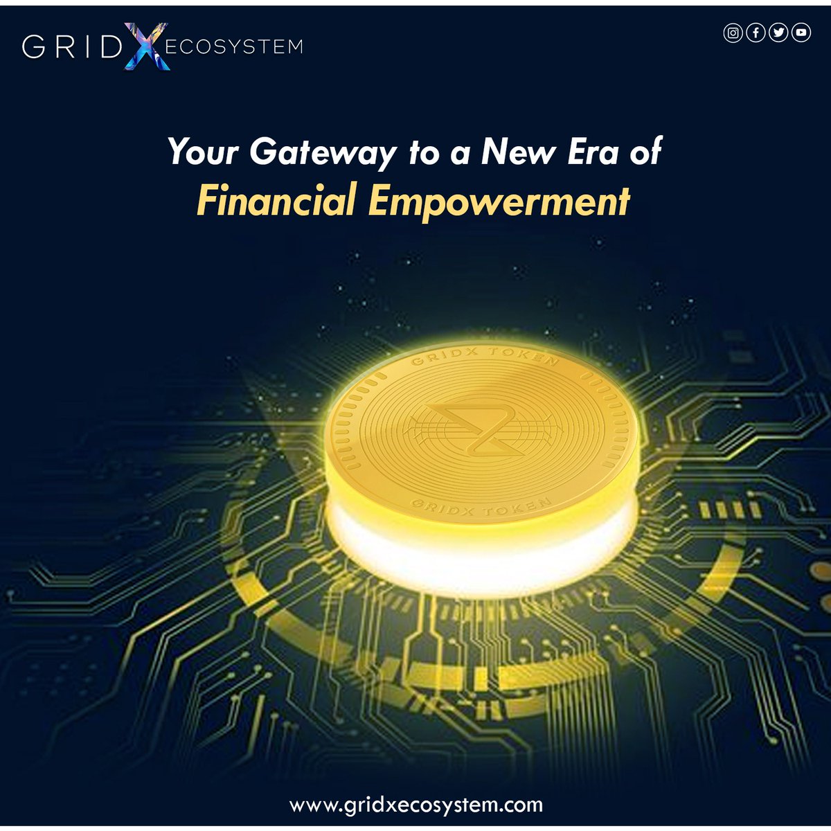 GridX Ecosystem: Your Gateway to a New Era of Financial Empowerment. Join us on this transformative journey towards financial freedom and unlock your true potential. . #GridXEcosystem #FinancialEmpowerment #NewEraFinance #UnlockYourPotential #FollowUs #ShareTheJourney