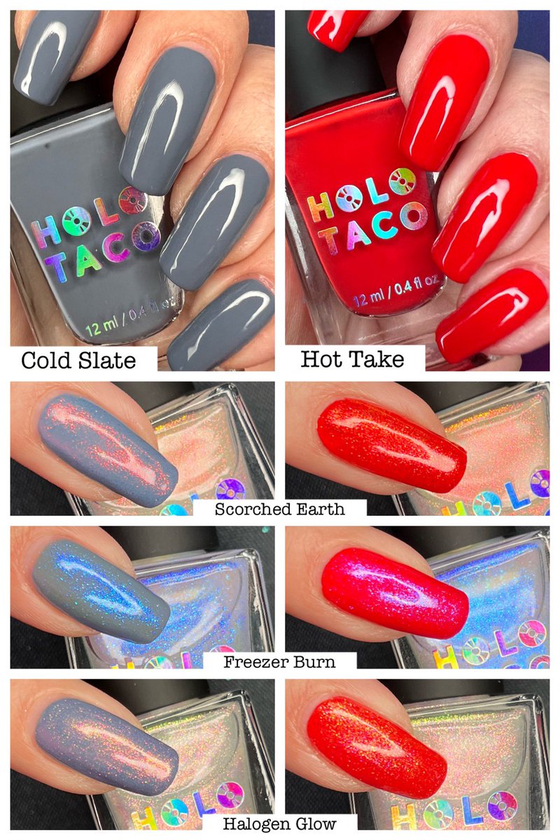 _MelsNails's tweet photo. Fire and Ice collection! ๐ฅ๐ง๐คฉ ๐
๐ป @nailogical @holotaco #ColdSlate #HotTake #ScorchedEarth #FreezerBurn #HalogenGlow
#HoloTaco #melsnails #Swatch #holotacocombo https://t.co/pRdDAwQbHv
