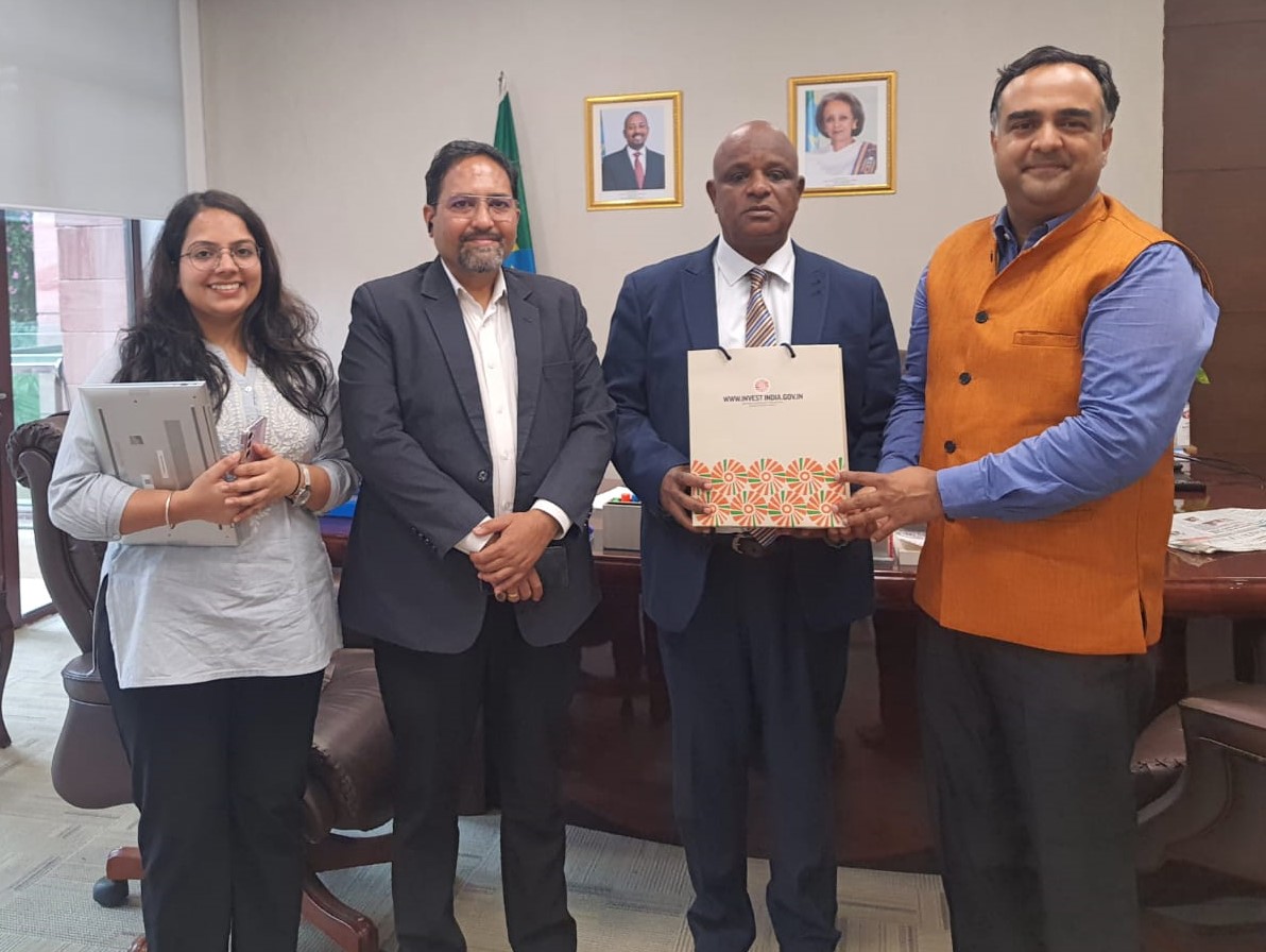 investindia's tweet photo. H. E. @DemekeAtnafu, Ambassador of Ethiopia to India, met team @investindia to discuss participation &amp; partnership opportunities for @worldfoodindia and ways to enhance collaboration between both the nations in the food processing &amp; agriculture sectors.

#WorldFoodIndia2023 https://t.co/8YP6yqoQ2H