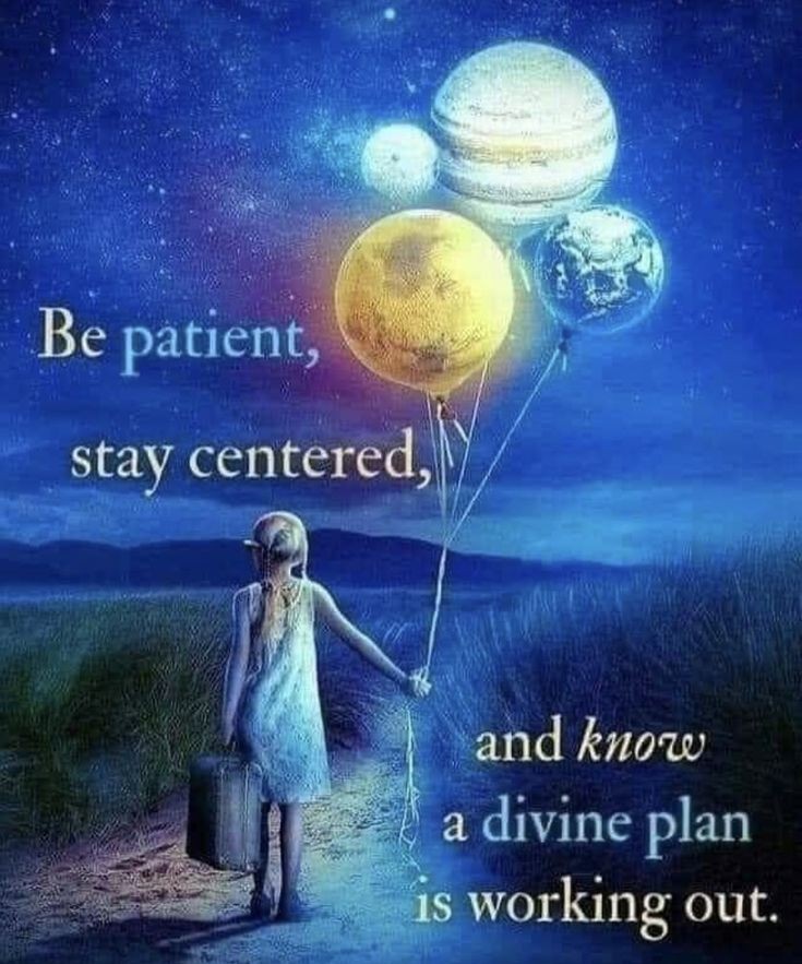 Believe...

Be patient, stay centered,

and know a divine plan working out...

#Believe 
#JoyTrain
🚂💜🪄💫🌟🌞🌻✨🕊️