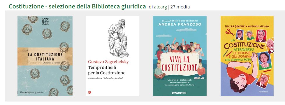 BibgiuRm3's tweet photo. ๐ La #bibliotecagiuridica ha selezionato per te una lista di letture sul tema della #Costituzione disponibili per il prestito digitale sulla piattaforma #MLOL
๐https://t.co/vZzSQpnEKp https://t.co/ESd8ovPxsM