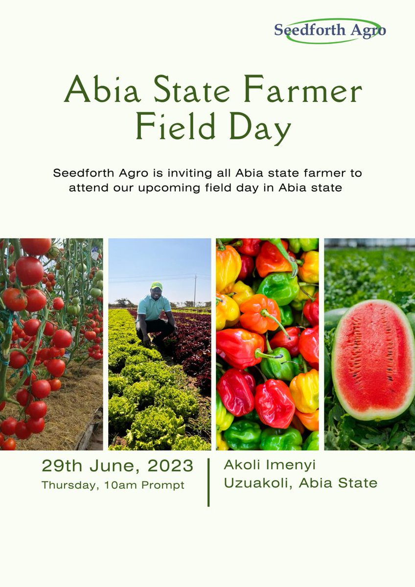 okoreuchenna's tweet photo. Rijkzwaan/Seedforthagro Farmer's field day will be holding at Akoli Imenyi, Uzuakoli.

Come ,see your favorite Rijkzwaan Peppers, Tomatoes, Aubergine and garden egg. #Abia #Umuahia #Owerri #Imo #Akwaibom #Igbo #Vegetable #Seedforthagro #farming https://t.co/3PAicPY2Io