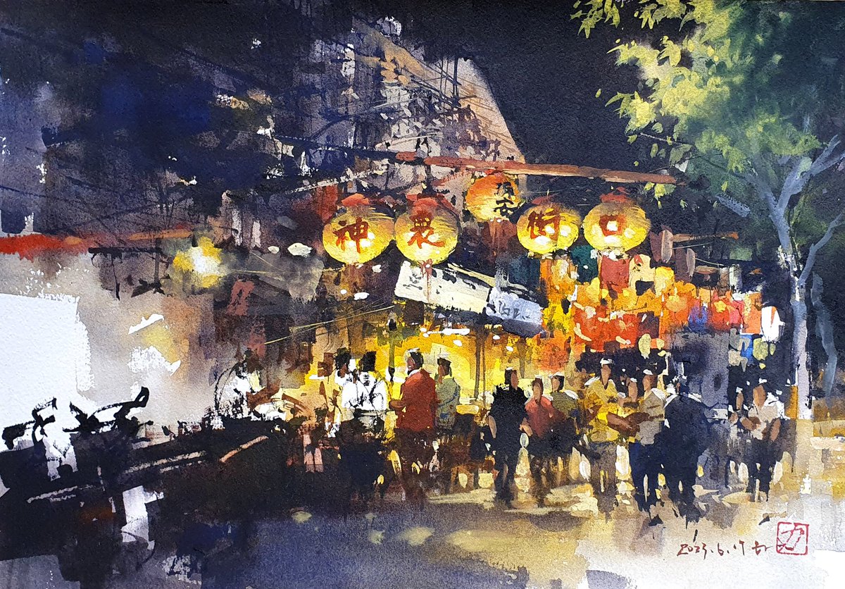 【台南神農街◆夜寫】( Shennong Street night view Tainan )

#Watercolor #MISSION水顏 #馬可威水彩筆 #遵爵水彩紙 #27cm39cm
#Nevergiveup #StayHungry #StayFoolish