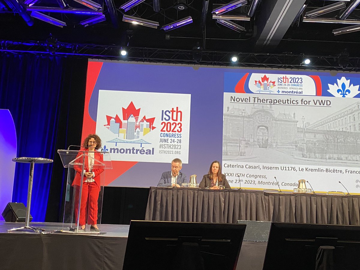 Great lecture and beautifully illustrated presentation by @caterinacasari on novel treatments for VWD! #ISTH2023 #CoagCapsule #RPTH