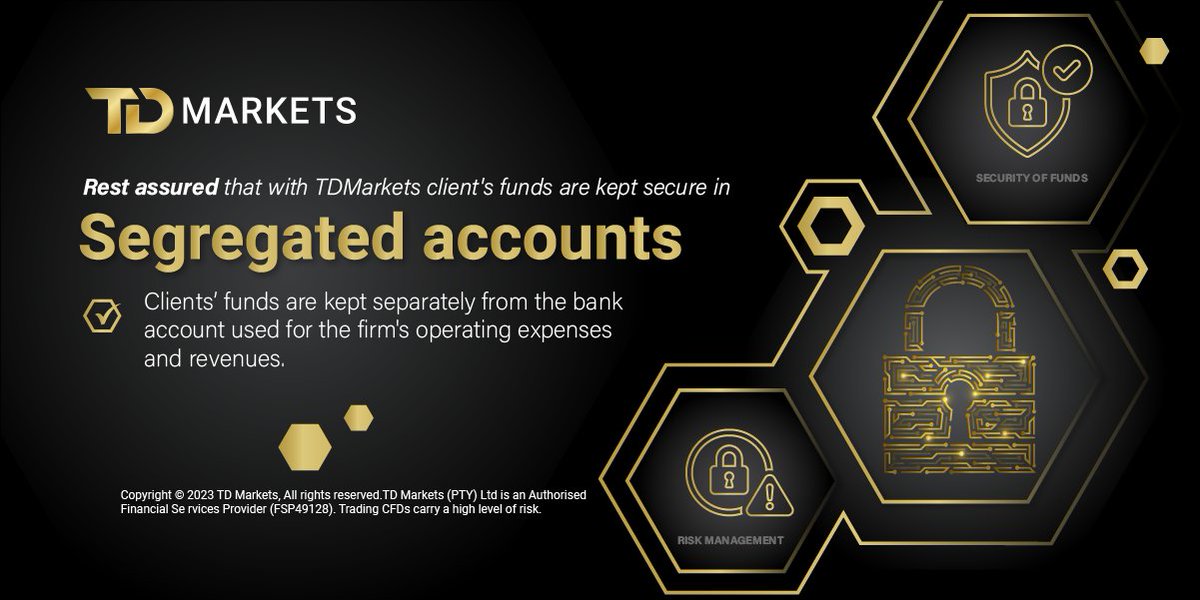 td_markets's tweet photo. Your security is our top priority! Rest easy knowing that your funds and personal information are safeguarded with TD Markets robust security measures.
Register today https://t.co/Tshsl74OW8
Read More: https://t.co/ZODwF2kPze
#TDMarkets #SecureTrading #securityoffunds https://t.co/bhMy4ccCHv
