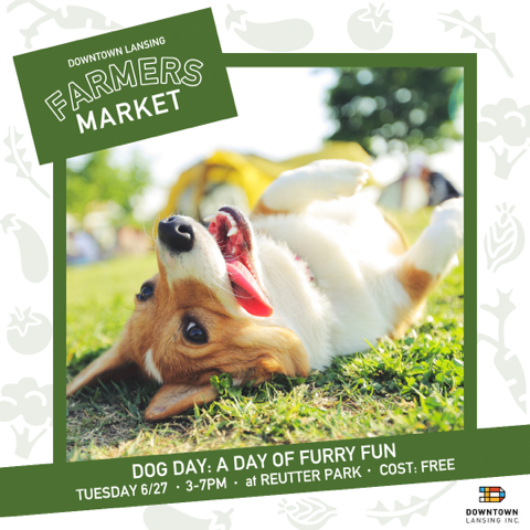 We're pretty excited for this one... Grab your furry friend and make your way down to Reutter Park this afternoon for Dog Day at the Downtown Lansing Farmer's Market! 🐶 #LiftUpLocal #LoveLansing #DowntownLansing bit.ly/3CC8DJW