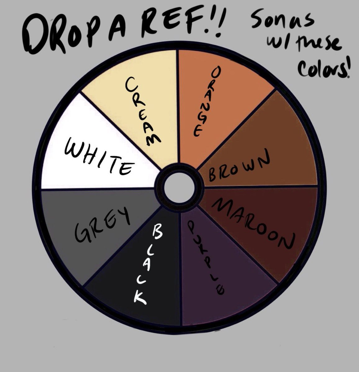 🤎 COLOR WHEEL MINI RAFFLE 🤎

🍦How to enter🍦
•must be following me
•must retweet
•SFW Refs only 
•ends in 24 hours from this post time

I was planning on making a brown wheel but this works even better with colors that didn’t get any love !! Thank you <a href="/CactiMutt/">ShortKing™️➡️BLFC DD</a> for this!