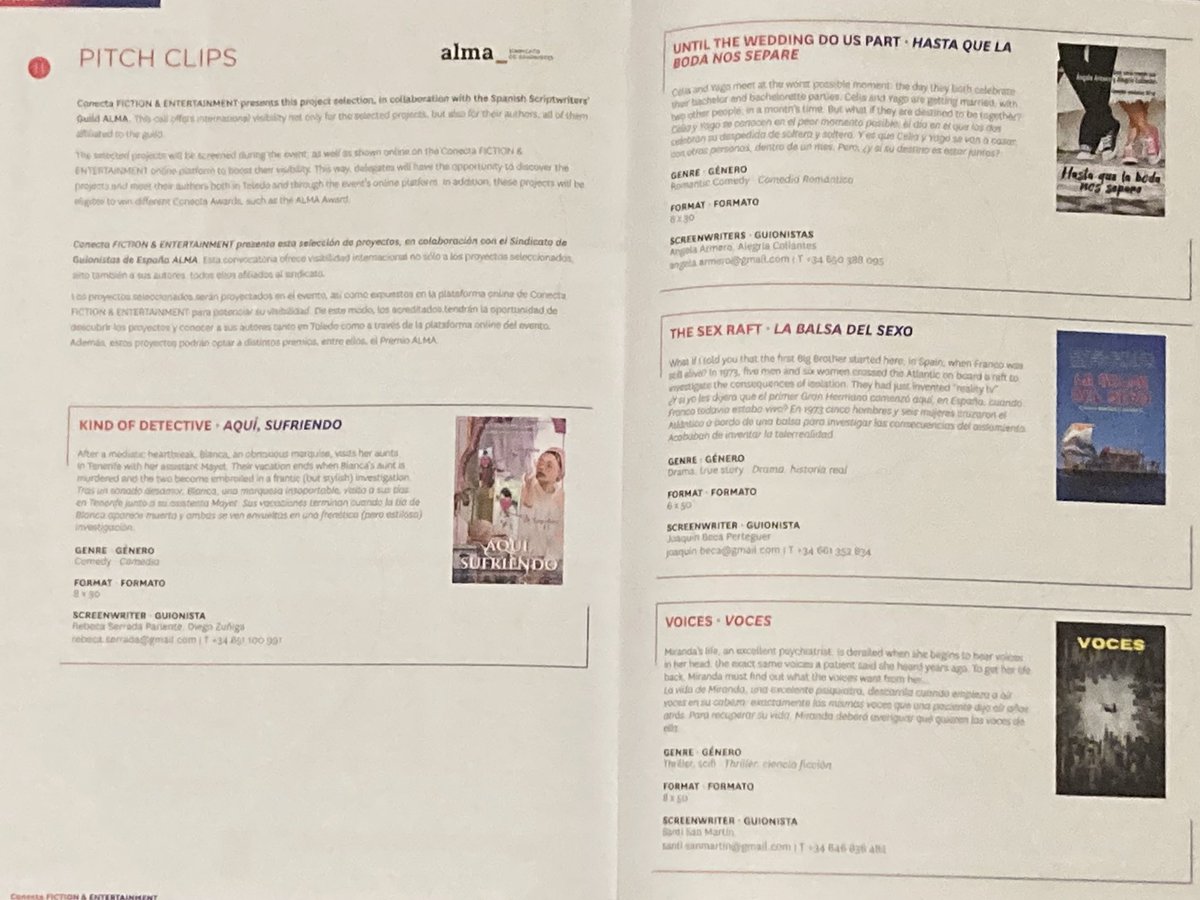 almaguionistas's tweet photo. Ya estamos en Toledo, con los cuatro proyectos de #Pitchclips de ALMA seleccionados en @Conecta_Fiction. Mucha suerte a sus #guionistas. https://t.co/45DURng8z2
