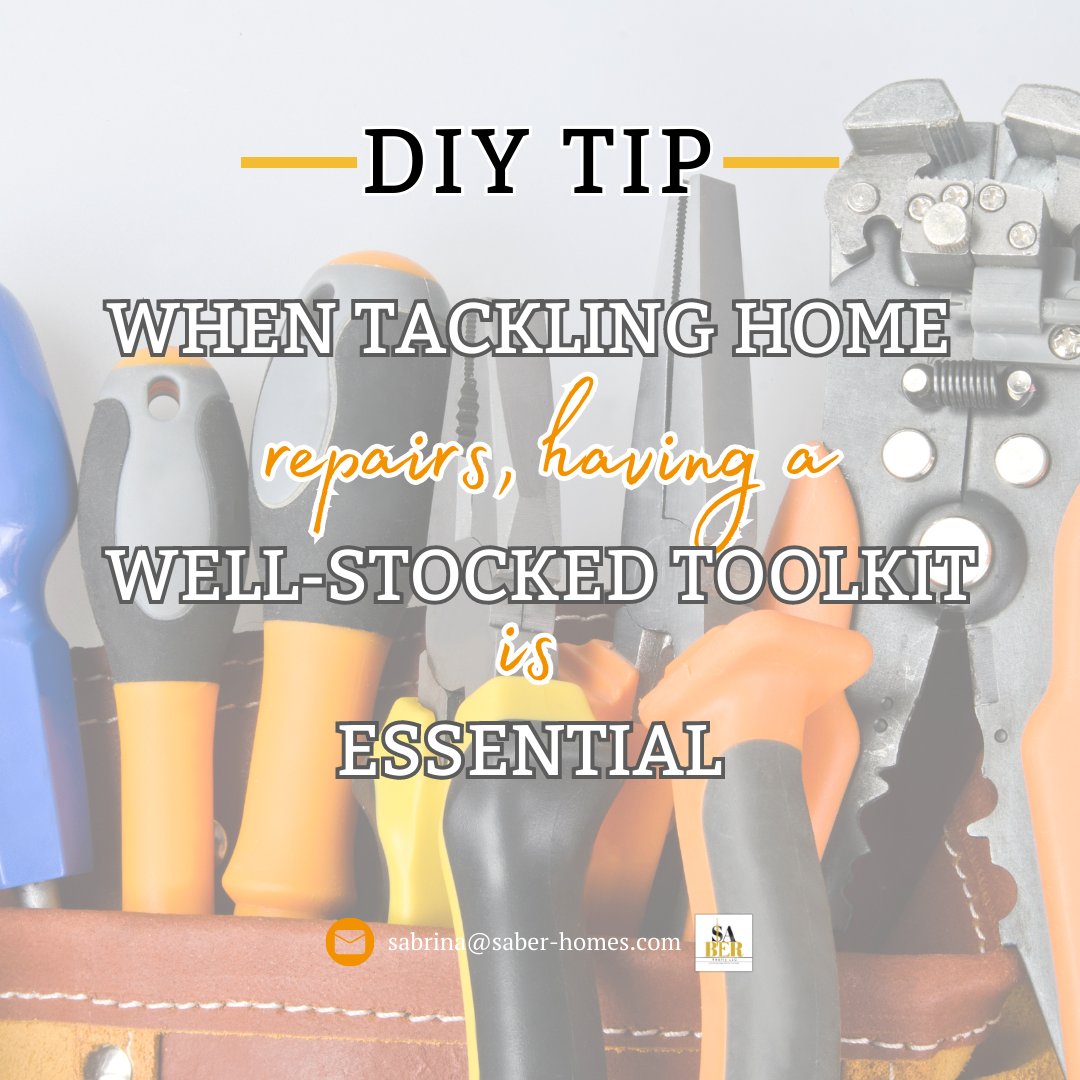 Saberrealty_'s tweet image. Make sure you have basic tools like a hammer, screwdriver set, measuring tape, and pliers. Start building your toolkit today and become your own handy homeowner! 🛠️💪🤩

#DIYTip #ToolboxEssentials #SaberRealty #realestate #realtorlife