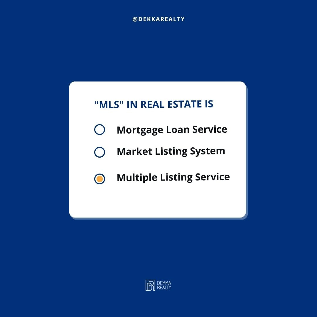 'MLS' in real estate means Multiple Listing Service

📲 (410) 267-3996
📧 info@dekkarealty.com

#realestate #realestateagent #homesellertips #homeownertips #homerenovation #outdoorliving