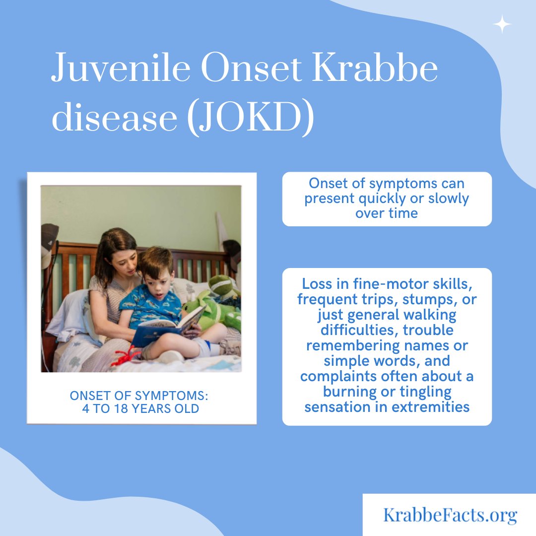 KrabbeFacts's tweet image. Bringing attention to Juvenile Onset Krabbe disease - affecting children aged 4-18. Symptoms vary, including motor skill loss, walking difficulties, memory problems, and peripheral neuropathy. Explore FAQs at loom.ly/0q-FVBk #KrabbeFacts #JOKD #KrabbeDisease #Neurology