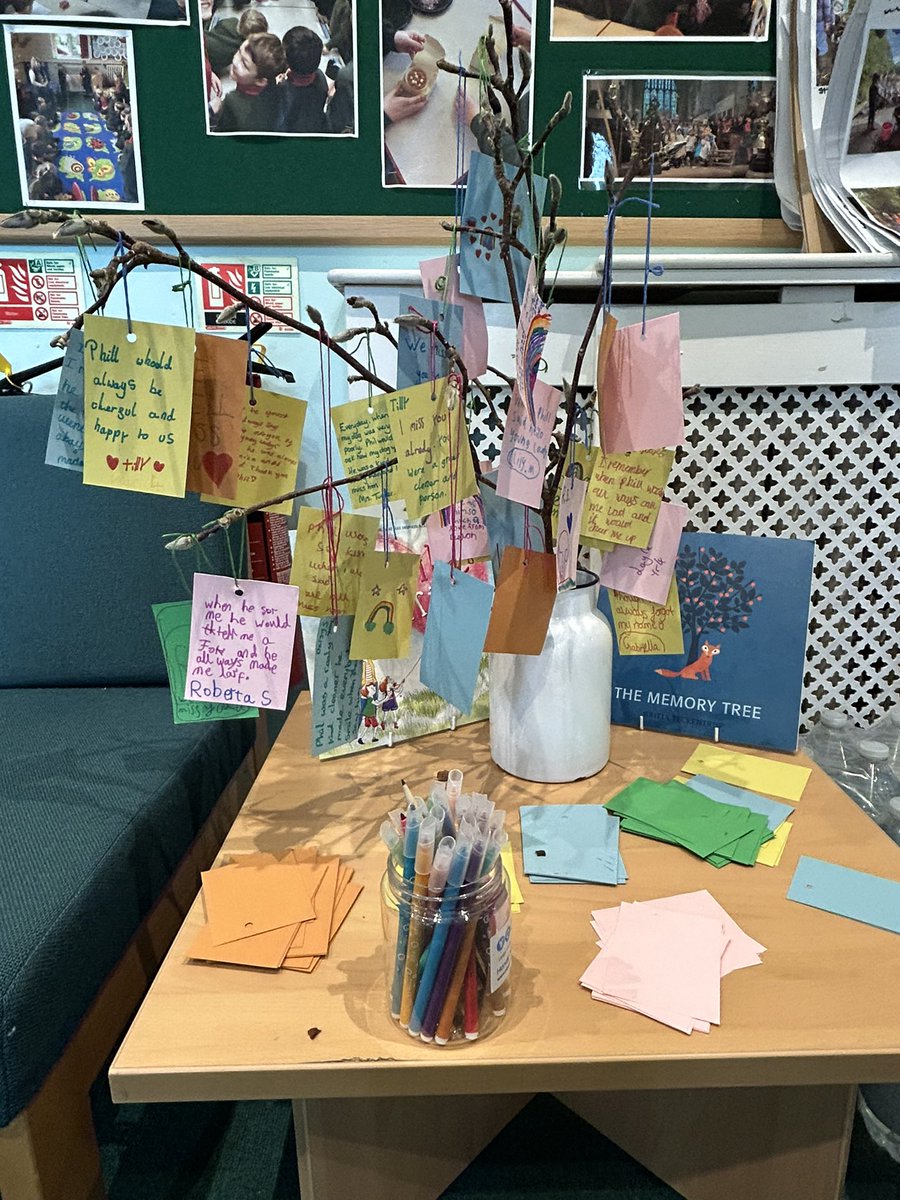 We are creating a memory tree to remember Phil one of our cleaners who passed away recently. Phil will be greatly missed by staff and children alike