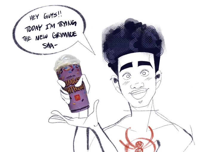 canon event  #SpiderVerse #GrimaceShake