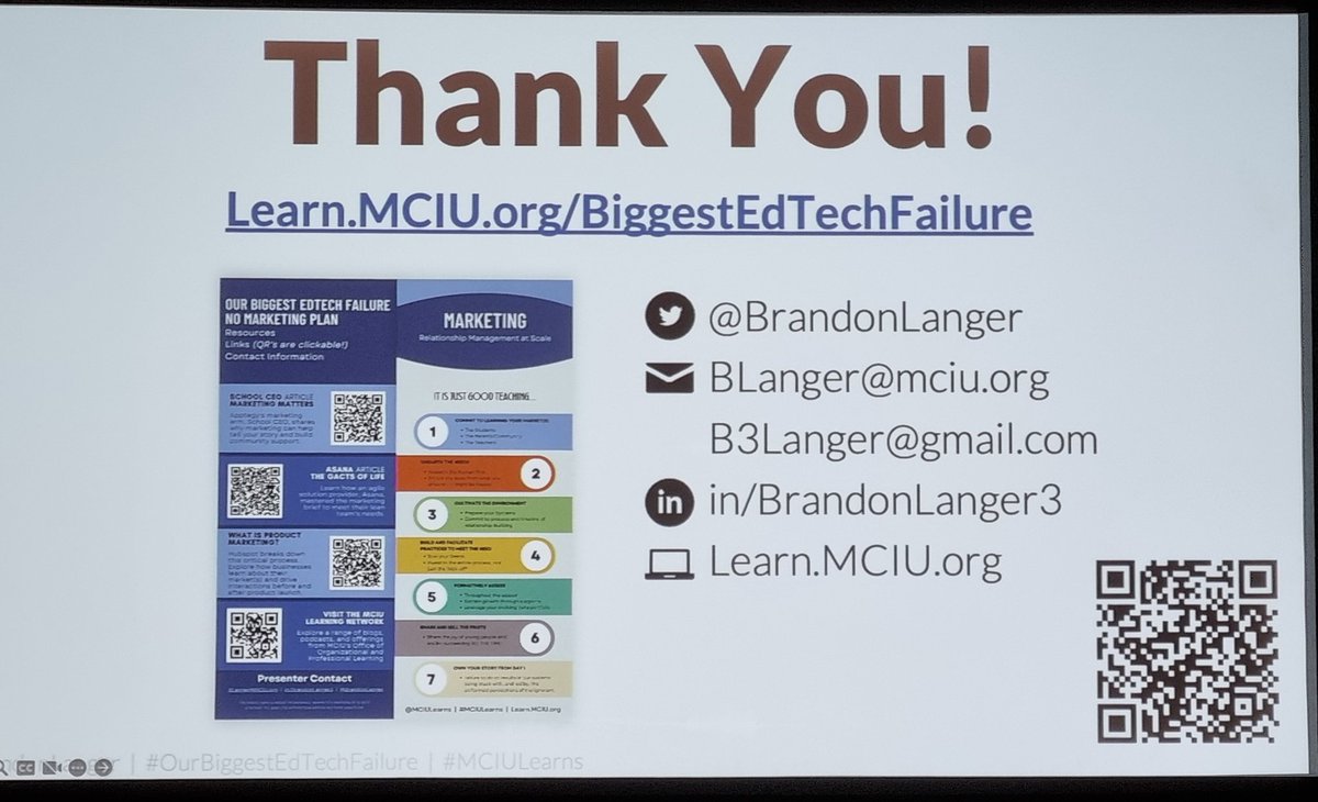 craignic's tweet image. Thanks @brandonlanger for your session about the importance of the marketing/messaging of your #edtech initiative. Some great ideas and reminders that will be appearing back home.