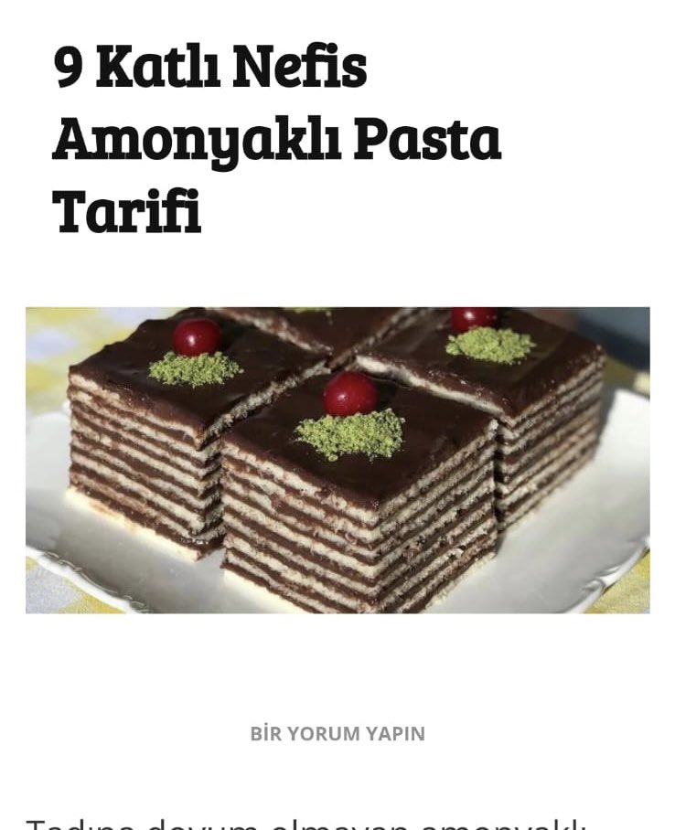 Annemin bana yapayım mı bu pastadan diye attığı tarif