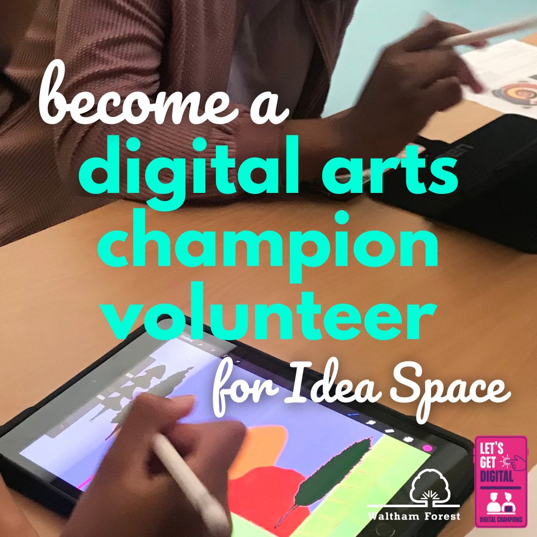 Do you enjoy helping people get to grips with their tablets or phones? Idea Space is recruiting Digital Arts Champion volunteers to support our amazing art workshops in south Leytonstone! Read more and apply on legendsoftheforest.co.uk/volunteers/opp…