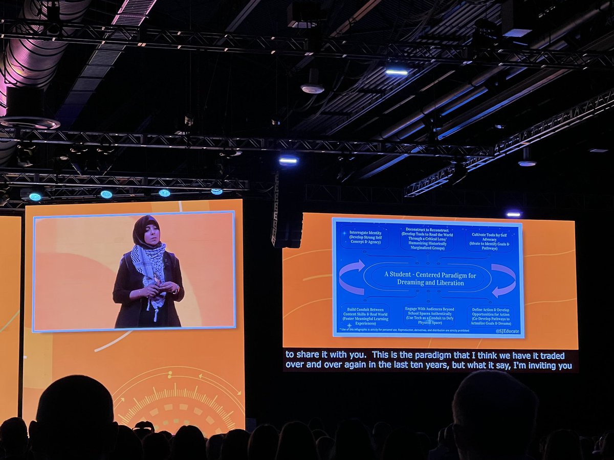 StephRothEDU's tweet image. What a powerful opening to Tuesday’s @ISTEofficial!
Thank you Sawsan Jaber, Ph.D., NBCT! Learning from you, your work, & your amazing students grew me.
“We are the people we have been waiting for to do the healing work needed in the world.”
@SJEducate #ISTELive #ISTELive23