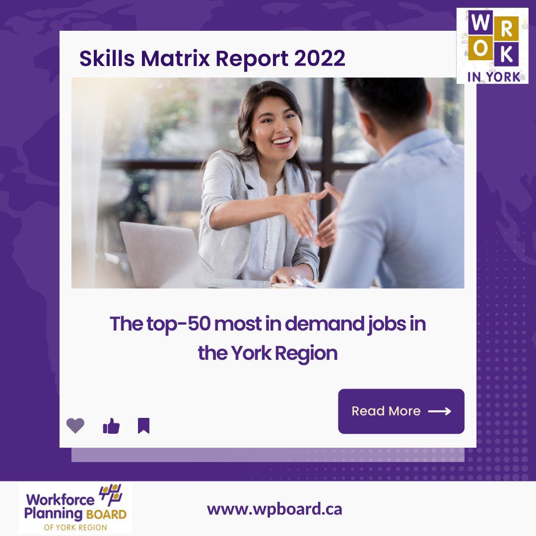 WPBoard's tweet photo. 🔎 Discover in-demand jobs, pay rates, and skills in our Skills Matrix Report for 2023!📊https://t.co/aOLRULhnCf
Either you are a job seeker or an employer, this report is for you and you can gain valuable information🌟 #WorkinYork #SkillsMatrix #JobMarketTrends #YorkRegion https://t.co/MXgwJQ17XP